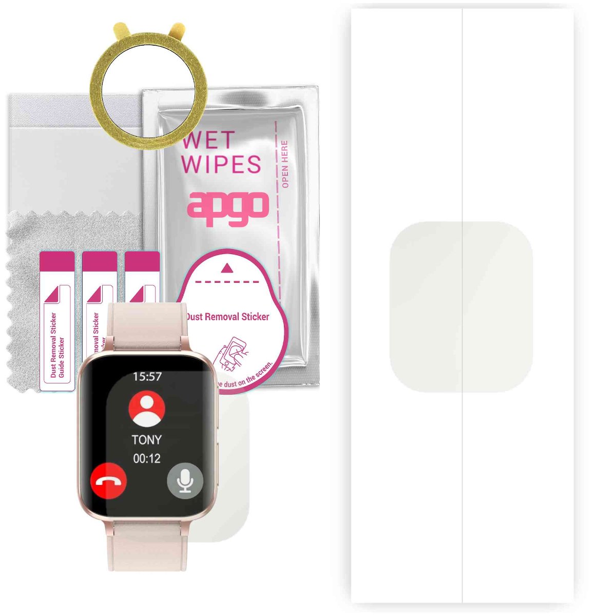 1x Folia hydrożelowa MATOWA do DT NO.1 DT93 - apgo Smartwatch Hydrogel MATTE Protection Ochrona na ekran smartwatcha