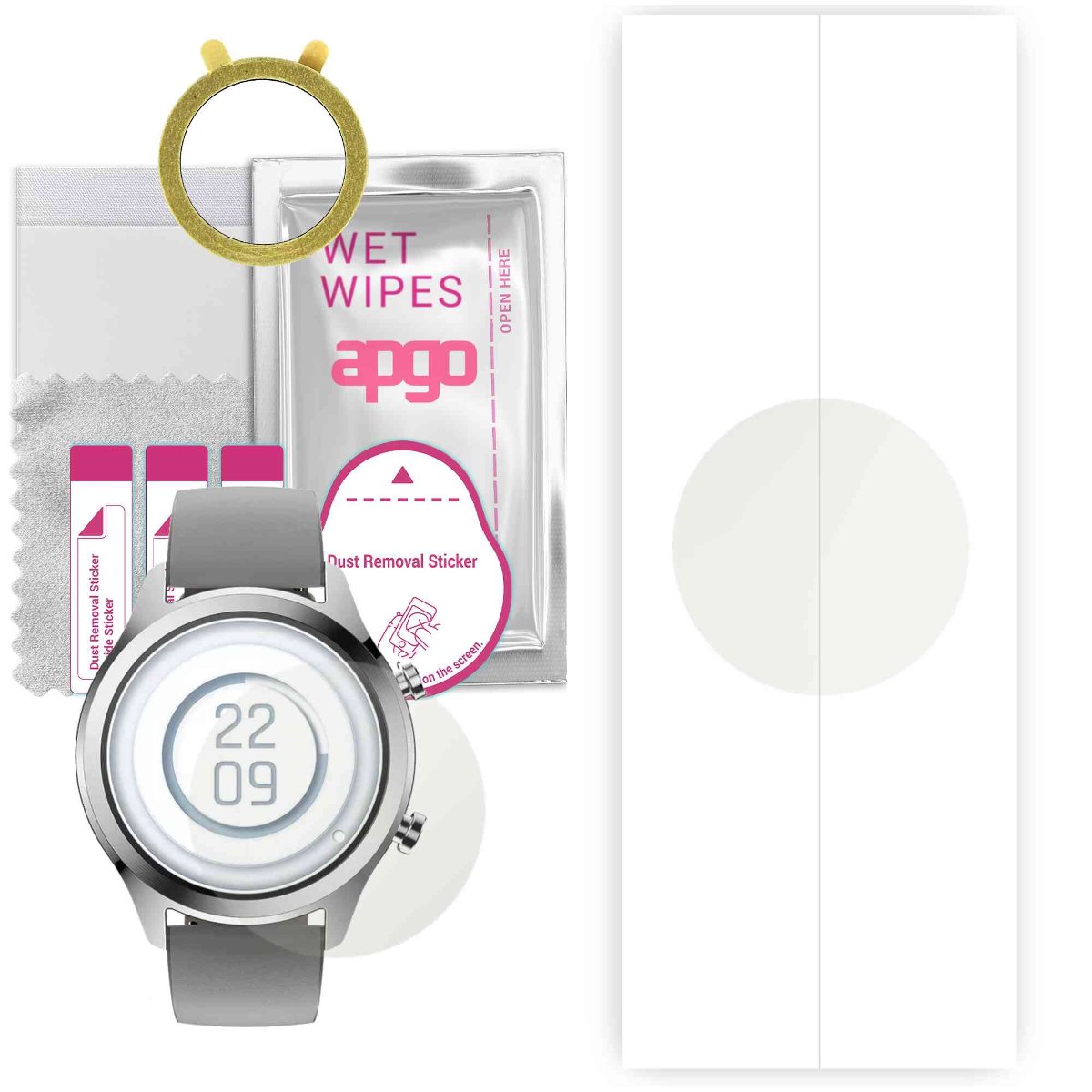 1x Folia hydrożelowa MATOWA do Mobvoi TicWatch C2 Plus - apgo Smartwatch Hydrogel MATTE Protection Ochrona na ekran smartwatcha