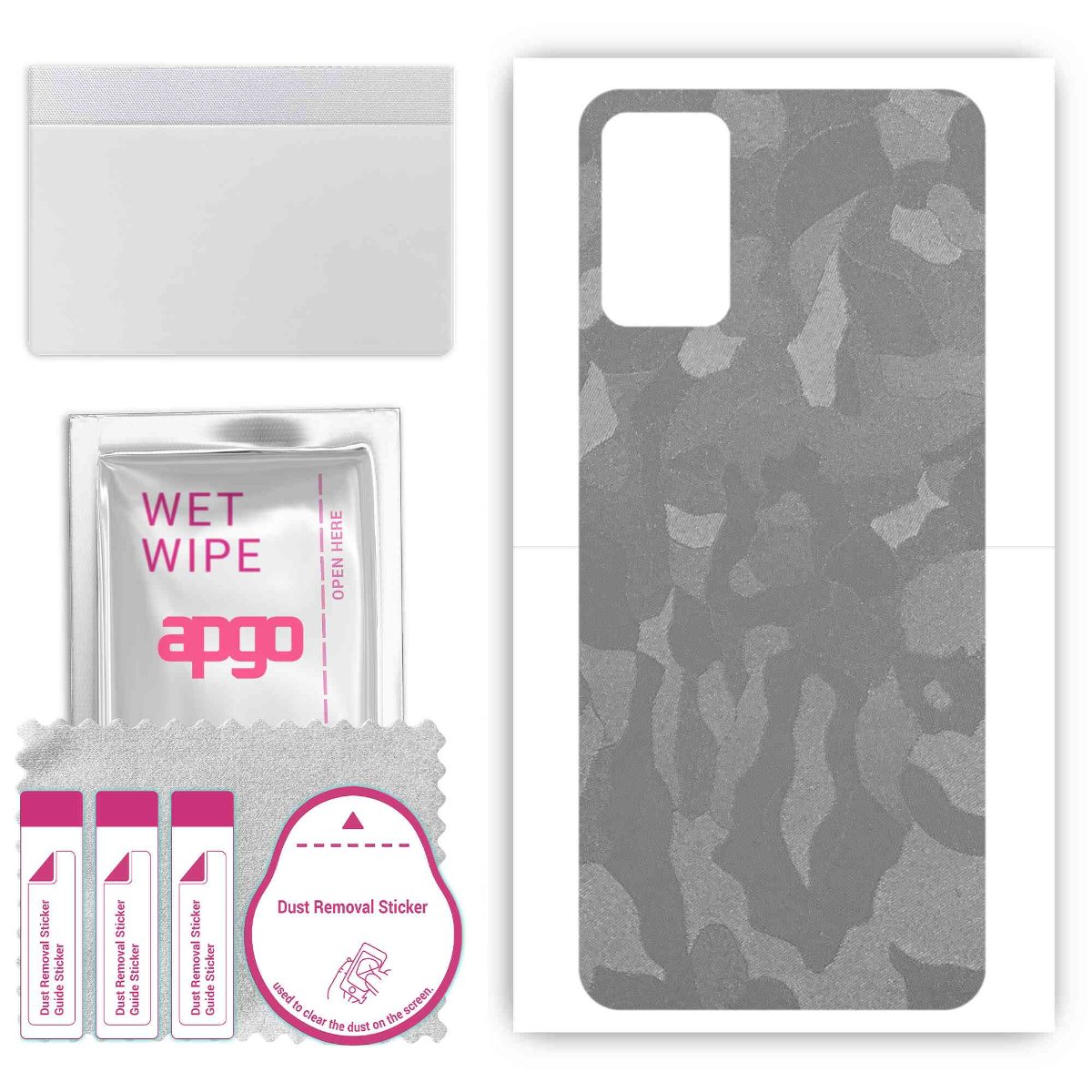 Folia naklejka skórka strukturalna na TYŁ do ZTE Blade V2020 Smart -  Moro | Camo Srebrny - apgo SKINS