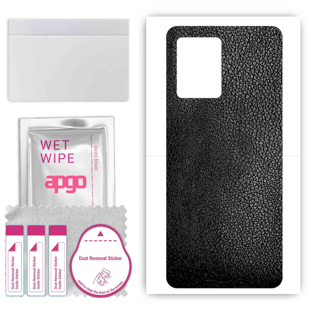 Folia naklejka skórka strukturalna na TYŁ do Blackview A53 Pro -  Skóra Czarna - apgo SKINS