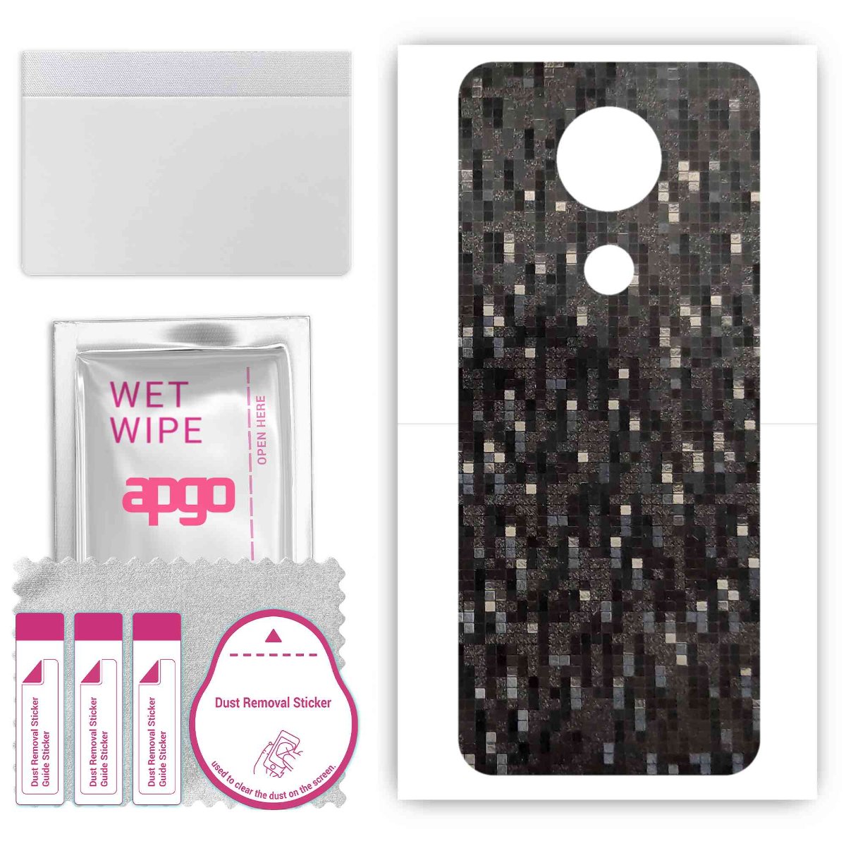 Folia naklejka skórka strukturalna na TYŁ do Nokia C5 Endi -  Carbon Pixel Czarny - apgo SKINS