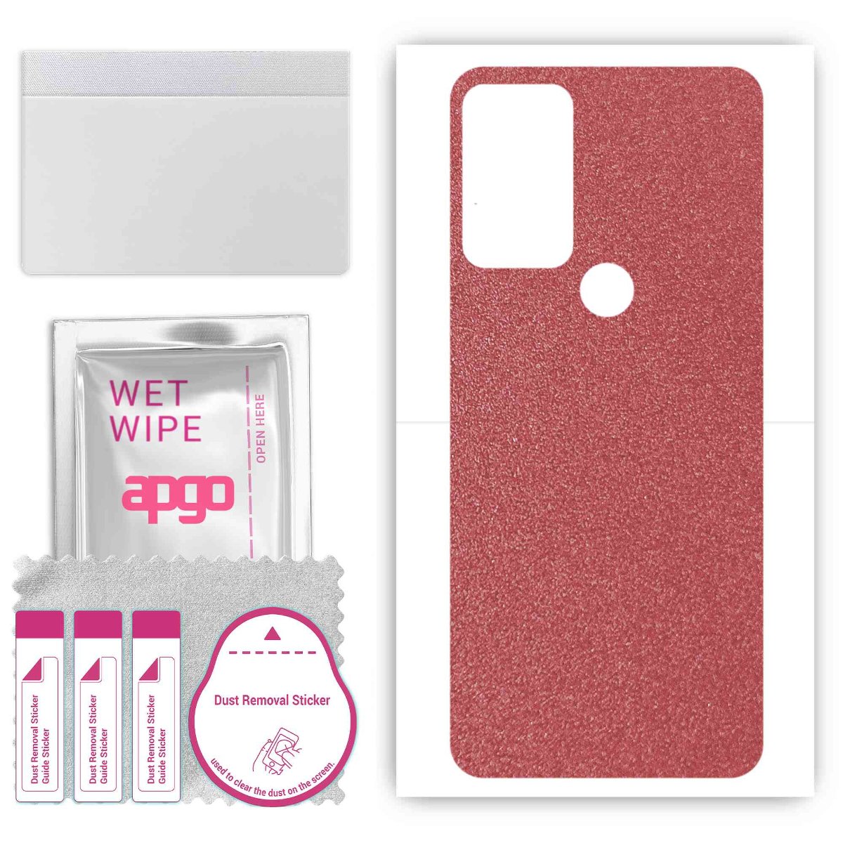 Folia naklejka skórka strukturalna na TYŁ do Alcatel 3H Plus -  Różowy Pastel Matowy Chropowaty Baranek - apgo SKINS