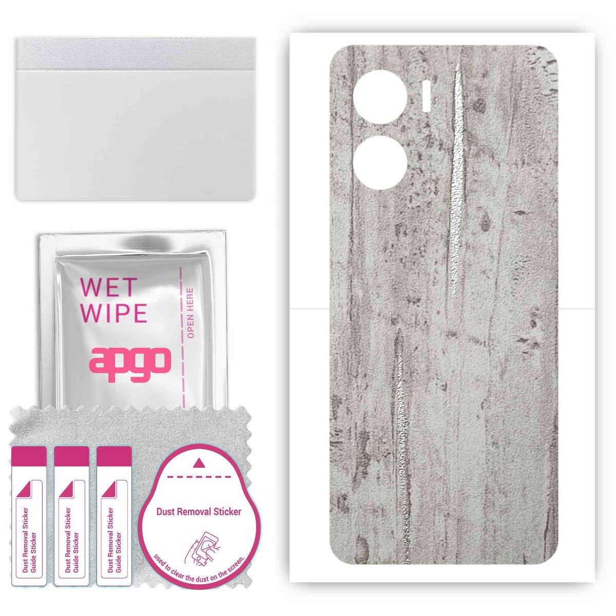 Folia naklejka skórka strukturalna na TYŁ do Vivo Y56 5G -  Beton Srebrne Paski - apgo SKINS