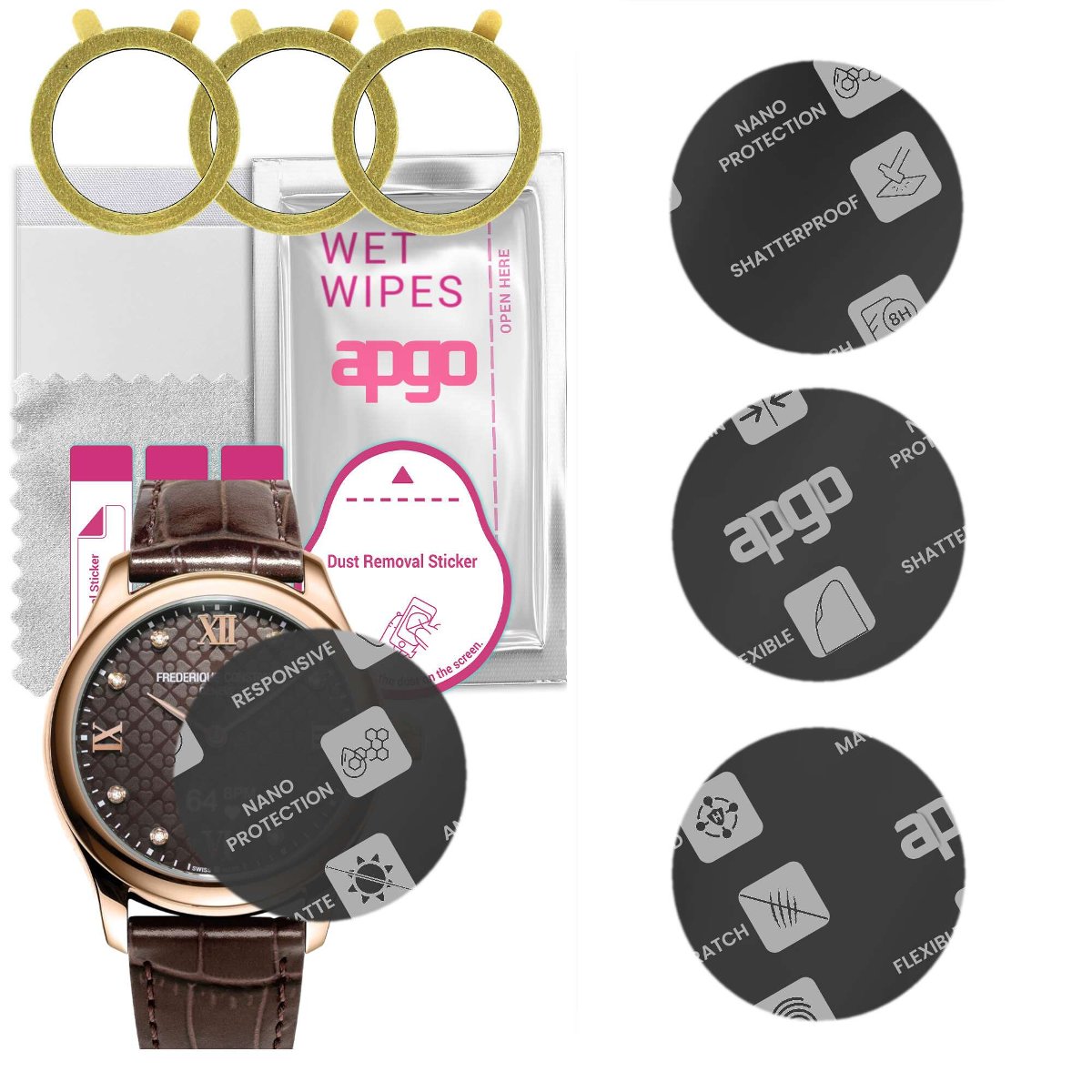 3x Szkło Hybrydowe MATOWE do Frederique Constant Classics Gents Horological Smartwatch
