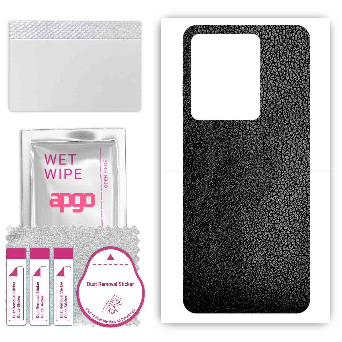 Folia naklejka skórka strukturalna na TYŁ do Realme GT3 -  Skóra Czarna - apgo SKINS