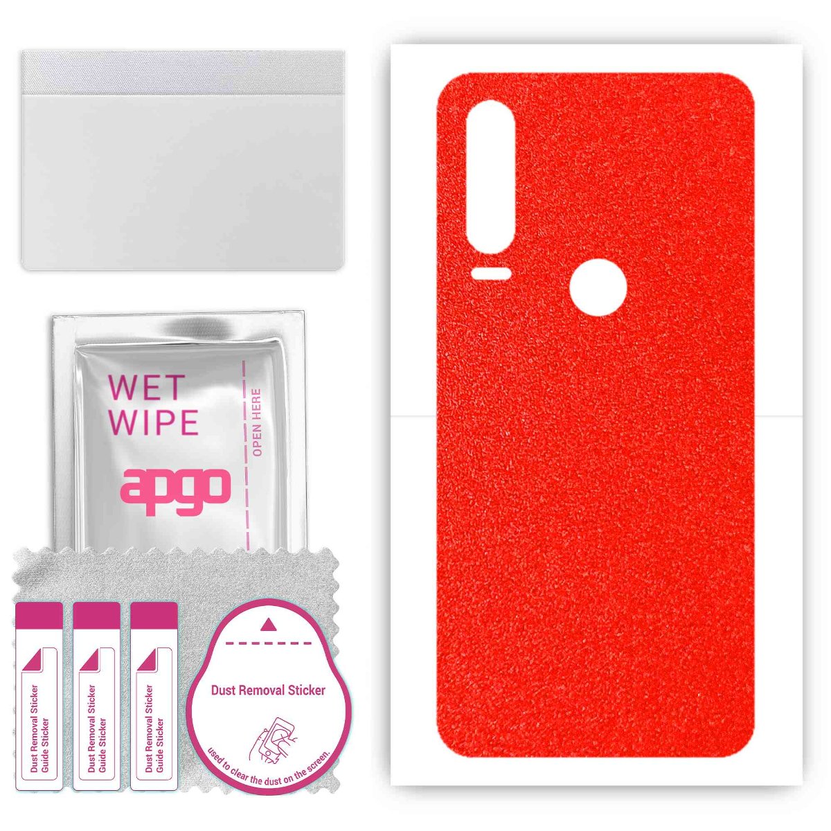 Folia naklejka skórka strukturalna na TYŁ do Alcatel 3H -  Czerwony Pastel Matowy Chropowaty Baranek - apgo SKINS