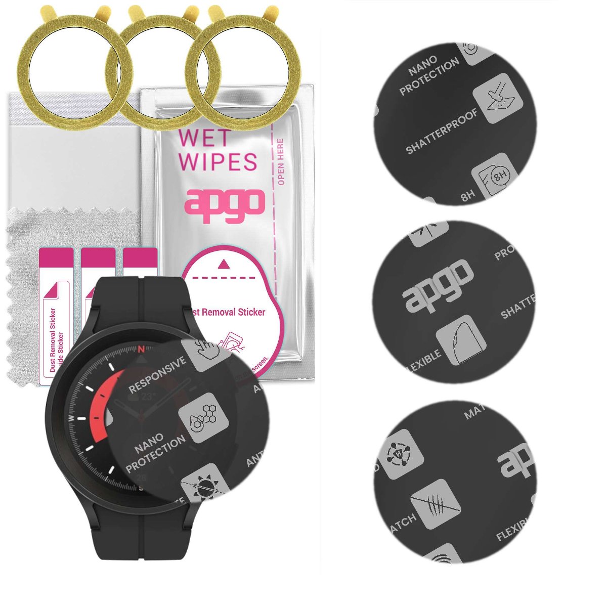 3x Szkło Hybrydowe MATOWE do Samsung Galaxy Watch 5 Pro 45mm