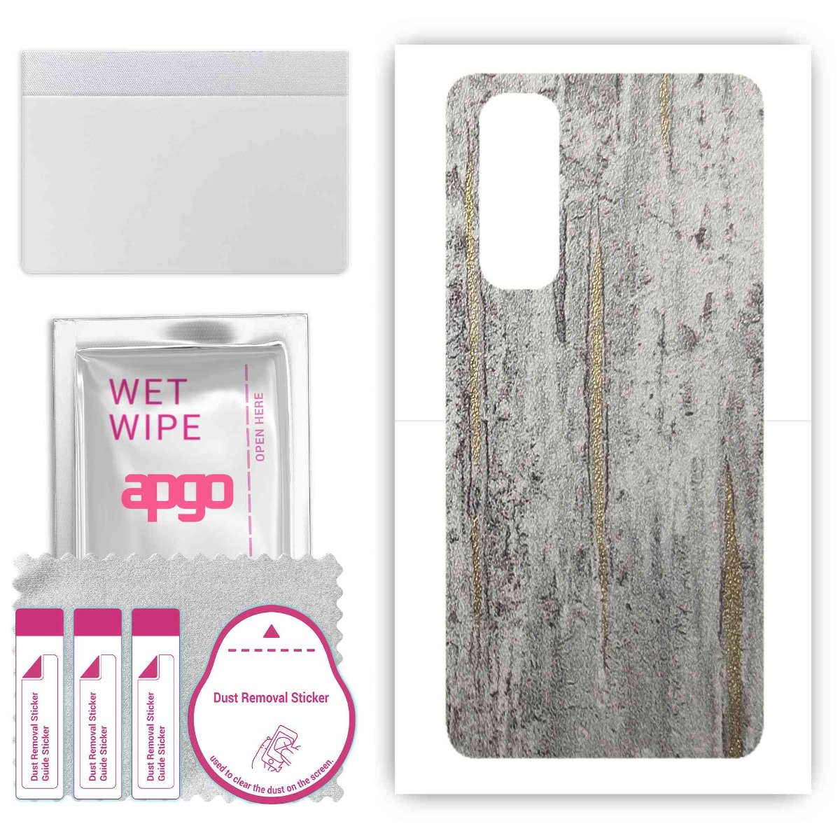 Folia naklejka skórka strukturalna na TYŁ do Oppo Reno 4 Pro CPH2109 -  Beton Złote Paski - apgo SKINS
