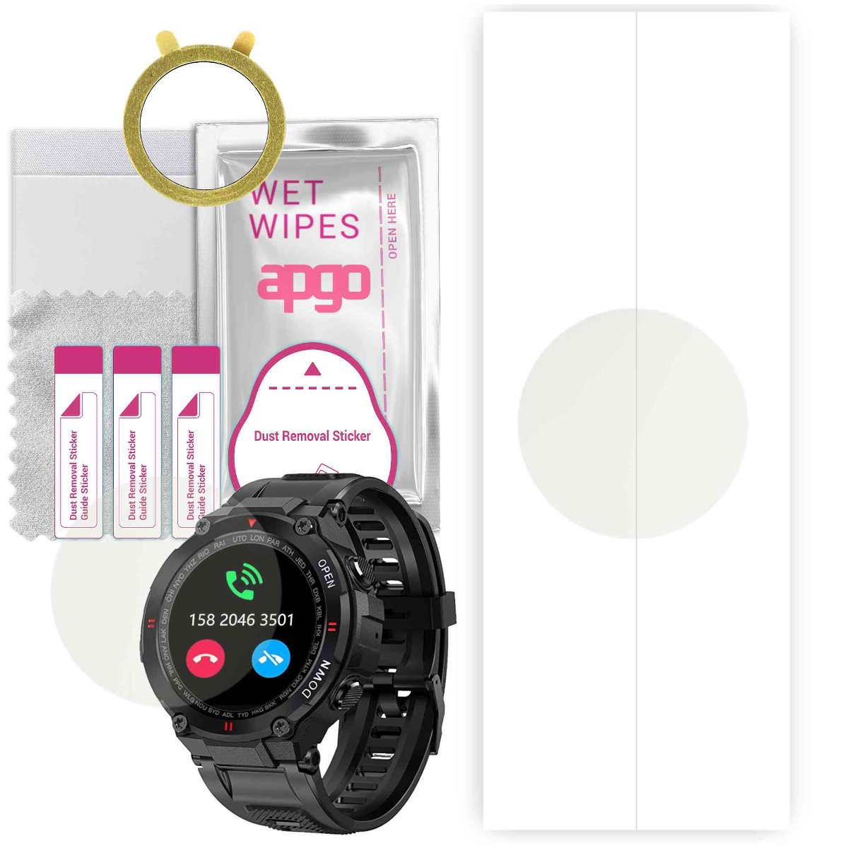 1x Folia hydrożelowa MATOWA do CyberDyer DWTC21 men  - apgo Smartwatch Hydrogel MATTE Protection Ochrona na ekran smartwatcha