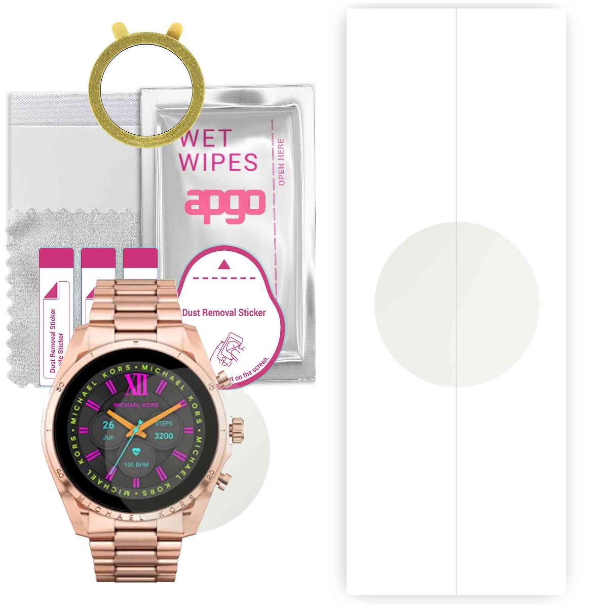 1x Folia hydrożelowa MATOWA do Michael Kors MKT5133V  - apgo Smartwatch Hydrogel MATTE Protection Ochrona na ekran smartwatcha