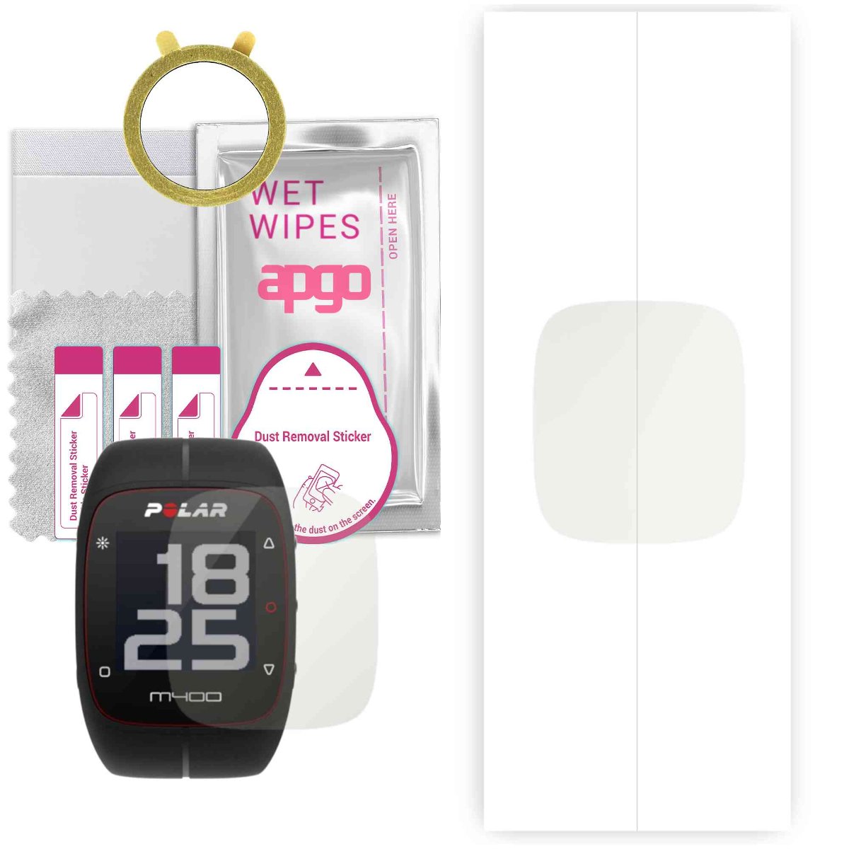 1x Folia hydrożelowa MATOWA do Polar M400 HR - apgo Smartwatch Hydrogel MATTE Protection Ochrona na ekran smartwatcha