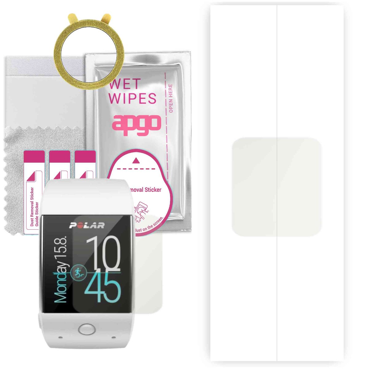 1x Folia hydrożelowa MATOWA do Polar M600 - apgo Smartwatch Hydrogel MATTE Protection Ochrona na ekran smartwatcha
