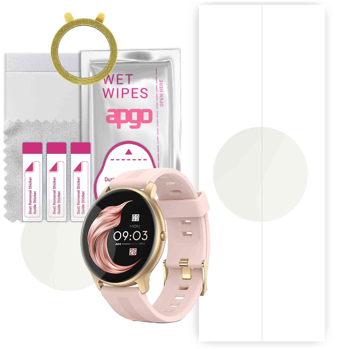 1x Folia hydrożelowa MATOWA do Agptek LW11  - apgo Smartwatch Hydrogel MATTE Protection Ochrona na ekran smartwatcha