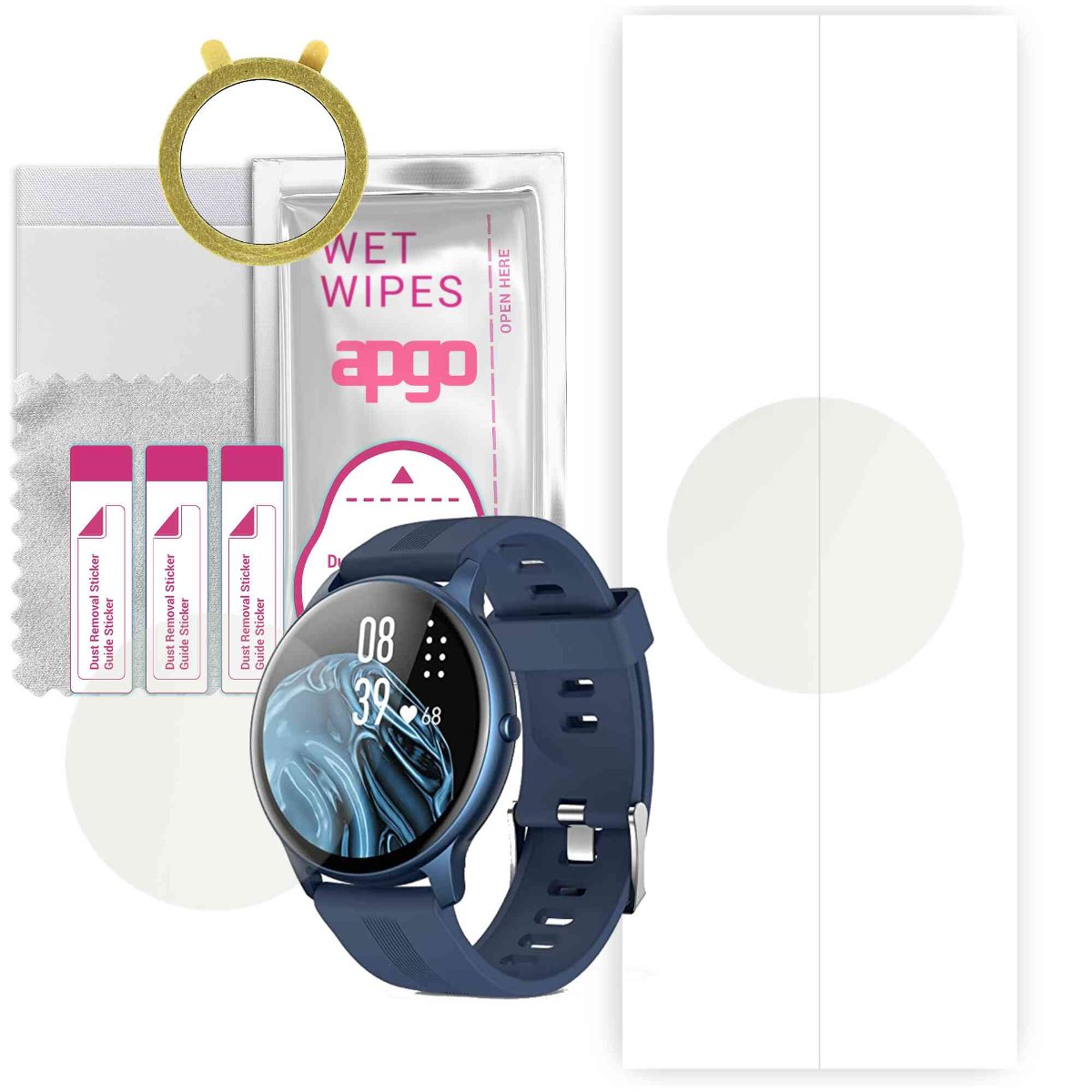 1x Folia hydrożelowa MATOWA do Agptek FT10L-US  - apgo Smartwatch Hydrogel MATTE Protection Ochrona na ekran smartwatcha