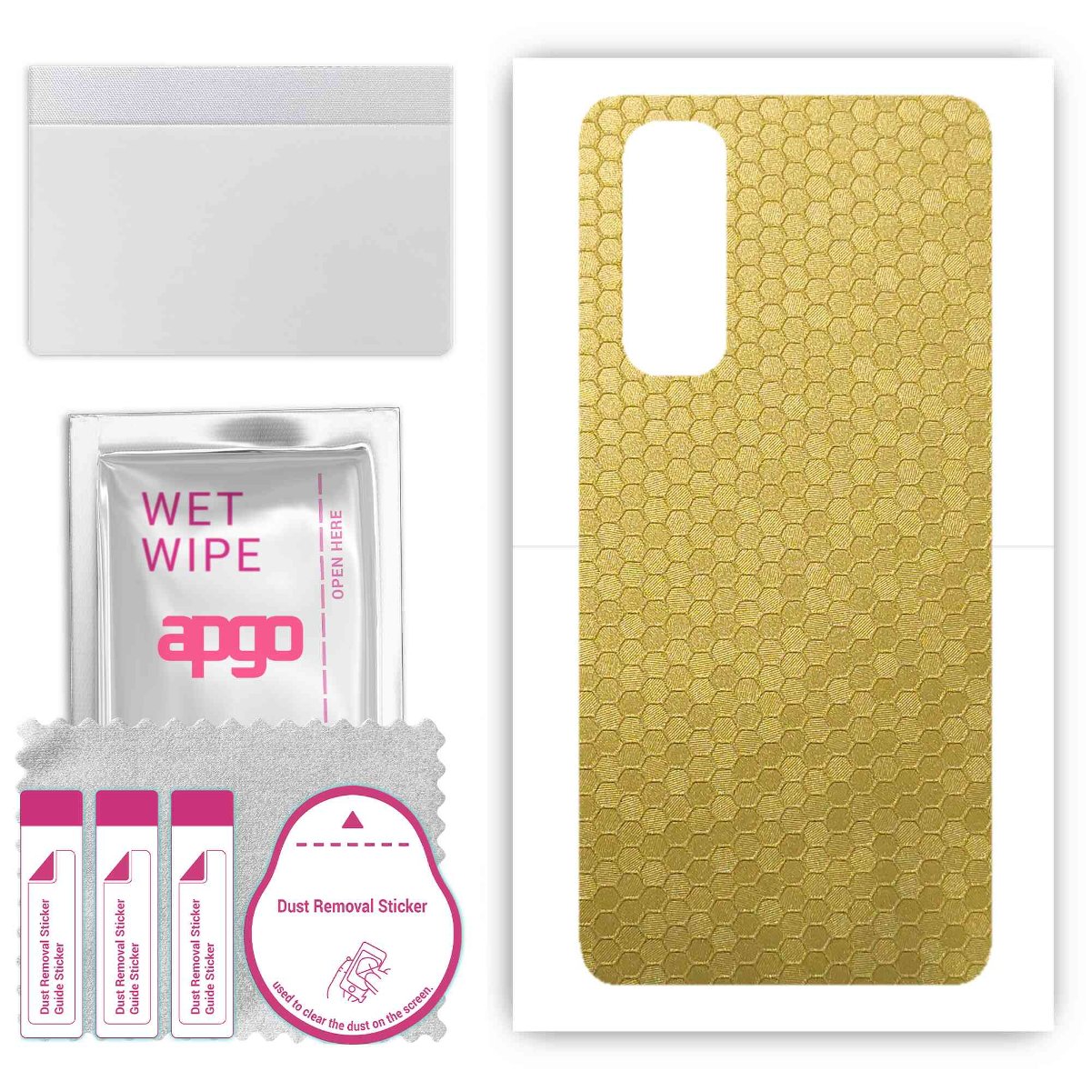 Folia naklejka skórka strukturalna na TYŁ do Oppo Reno 4 Pro CPH2109 -  Plaster Miodu Złoty - apgo SKINS