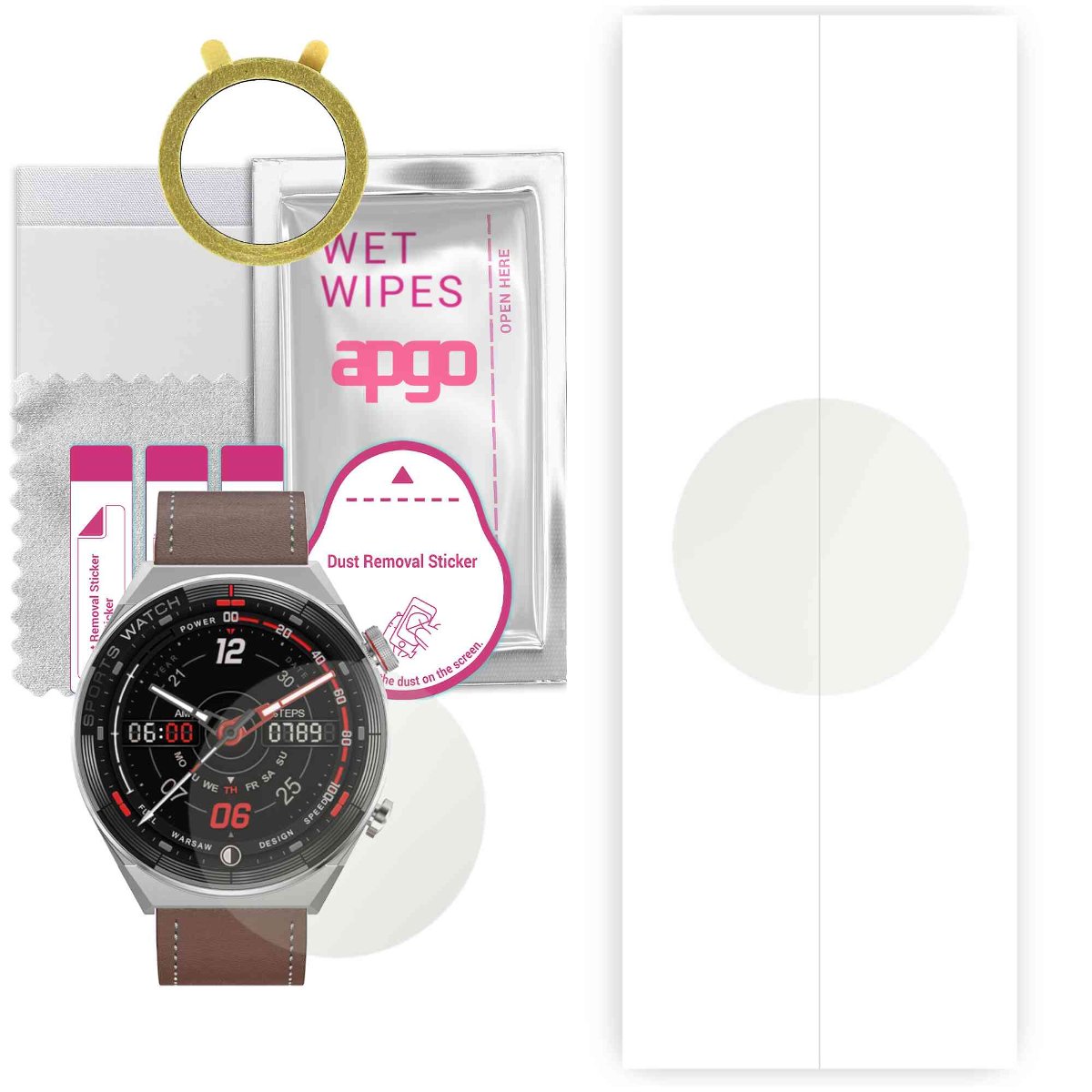 1x Folia hydrożelowa MATOWA do Watchmark Fashionwatch Maverick - apgo Smartwatch Hydrogel MATTE Protection Ochrona na ekran smartwatcha