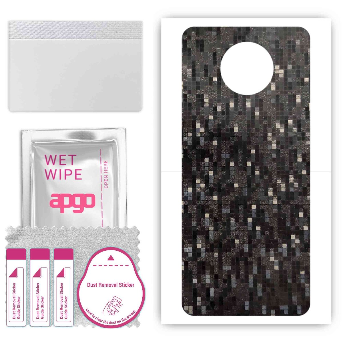 Folia naklejka skórka strukturalna na TYŁ do Vivo Apex (2020) -  Carbon Pixel Czarny - apgo SKINS