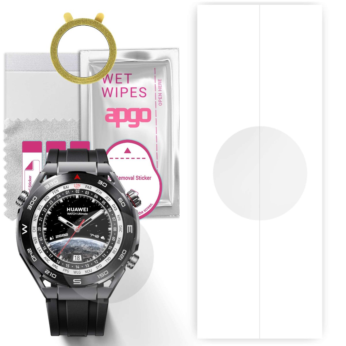 1x Folia hydrożelowa do Huawei Watch Ultimate - apgo Smartwatch Hydrogel Protection Ochrona na ekran smartwatcha