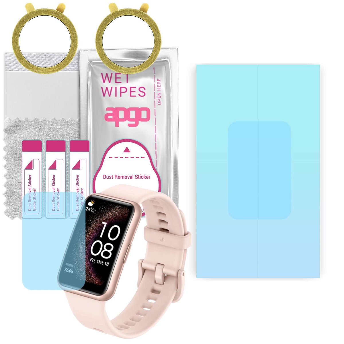 2x Folia hydrożelowa do Huawei Watch Fit Special Edition -  apgo HD HQ FLEX Smartwatch Hydrogel Protection Ochrona na ekran smartwatcha