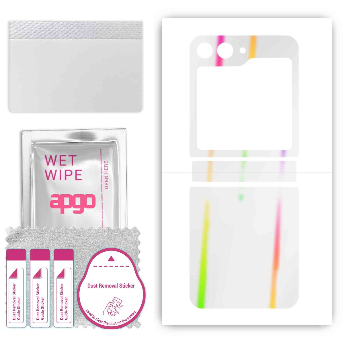 Folia hydrożelowa naklejka efekt tęczy AURORA na TYŁ do Samsung Galaxy Z Flip5 - apgo hydrogel Rainbow Ray