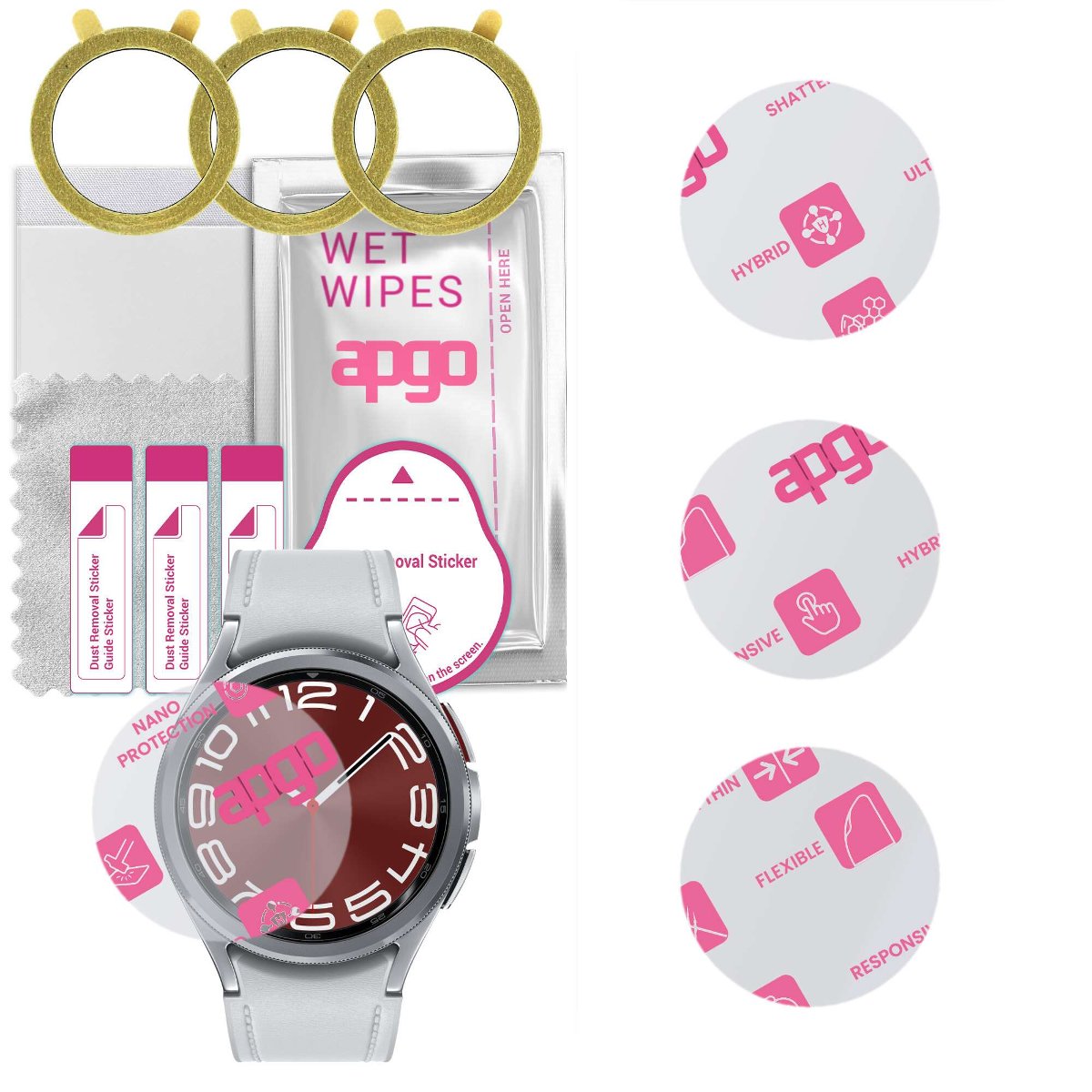 3x Szkło Hybrydowe do Samsung Galaxy Watch Classic 6 43mm