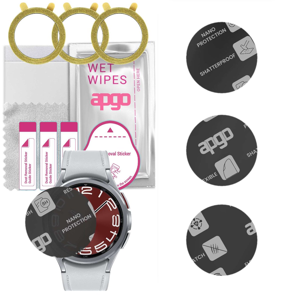 3x Szkło Hybrydowe MATOWE do Samsung Galaxy Watch Classic 6 43mm