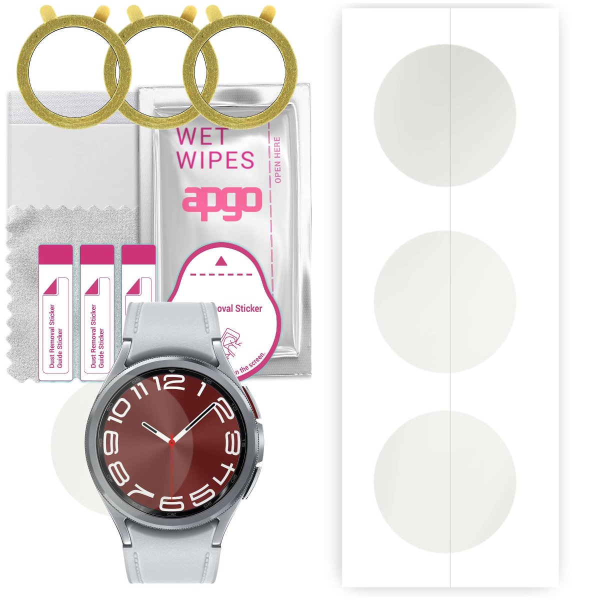 3x Folia hydrożelowa MATOWA do Samsung Galaxy Watch Classic 6 43mm - apgo Smartwatch Hydrogel MATTE Protection Ochrona na ekran smartwatcha