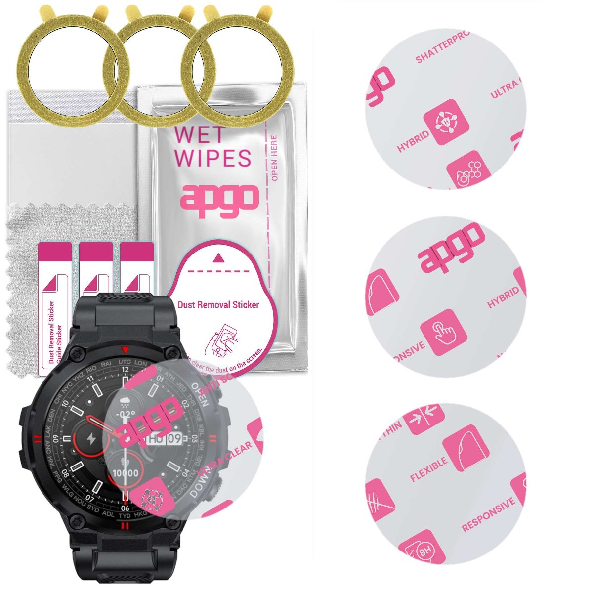 3x Szkło Hybrydowe do Smartwatch K22