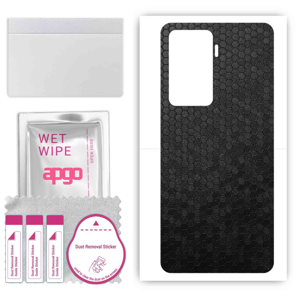 Folia naklejka skórka strukturalna na TYŁ do Vivo Y77 5G -  Plaster Miodu Czarny - apgo SKINS