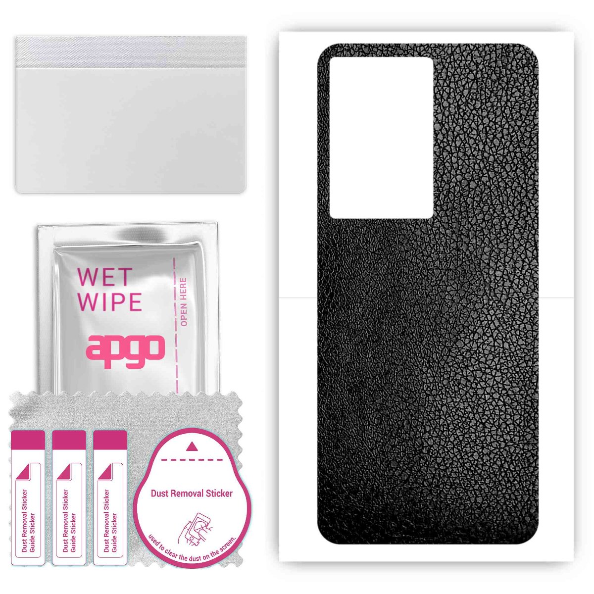 Folia naklejka skórka strukturalna na TYŁ do Vivo V29 Lite 5G -  Skóra Czarna - apgo SKINS