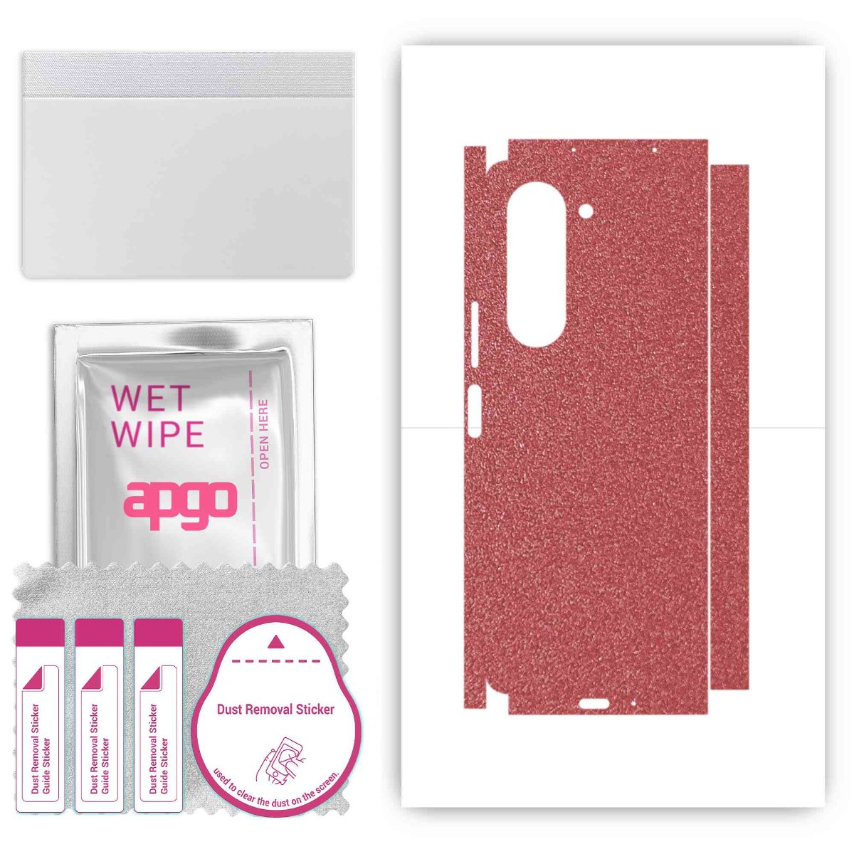 Folia naklejka skórka strukturalna na TYŁ+BOKI do Samsung Galaxy Z Fold5 -  Różowy Pastel Matowy - apgo SKINS