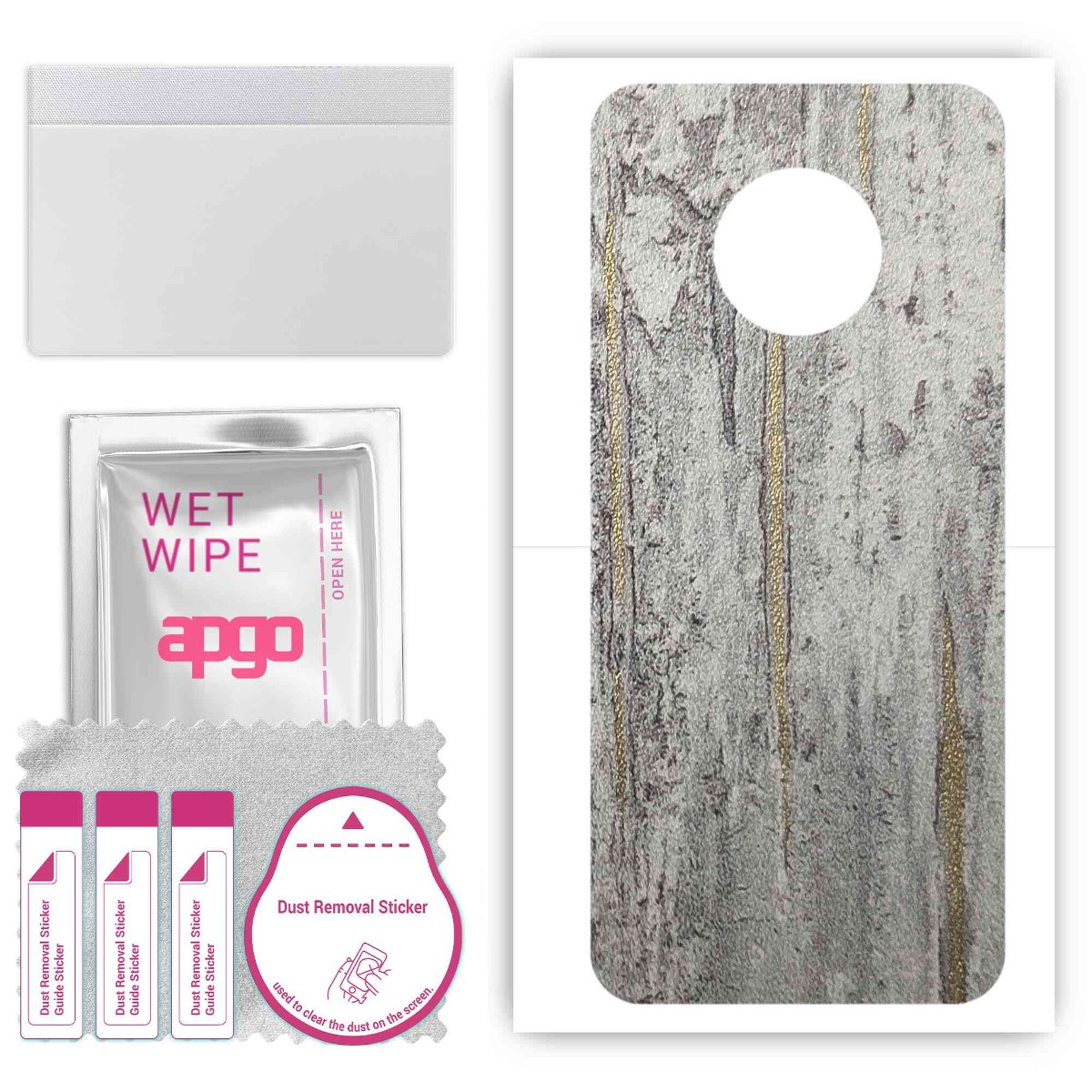 Folia naklejka skórka strukturalna na TYŁ do Nokia C200 -  Beton Złote Paski - apgo SKINS