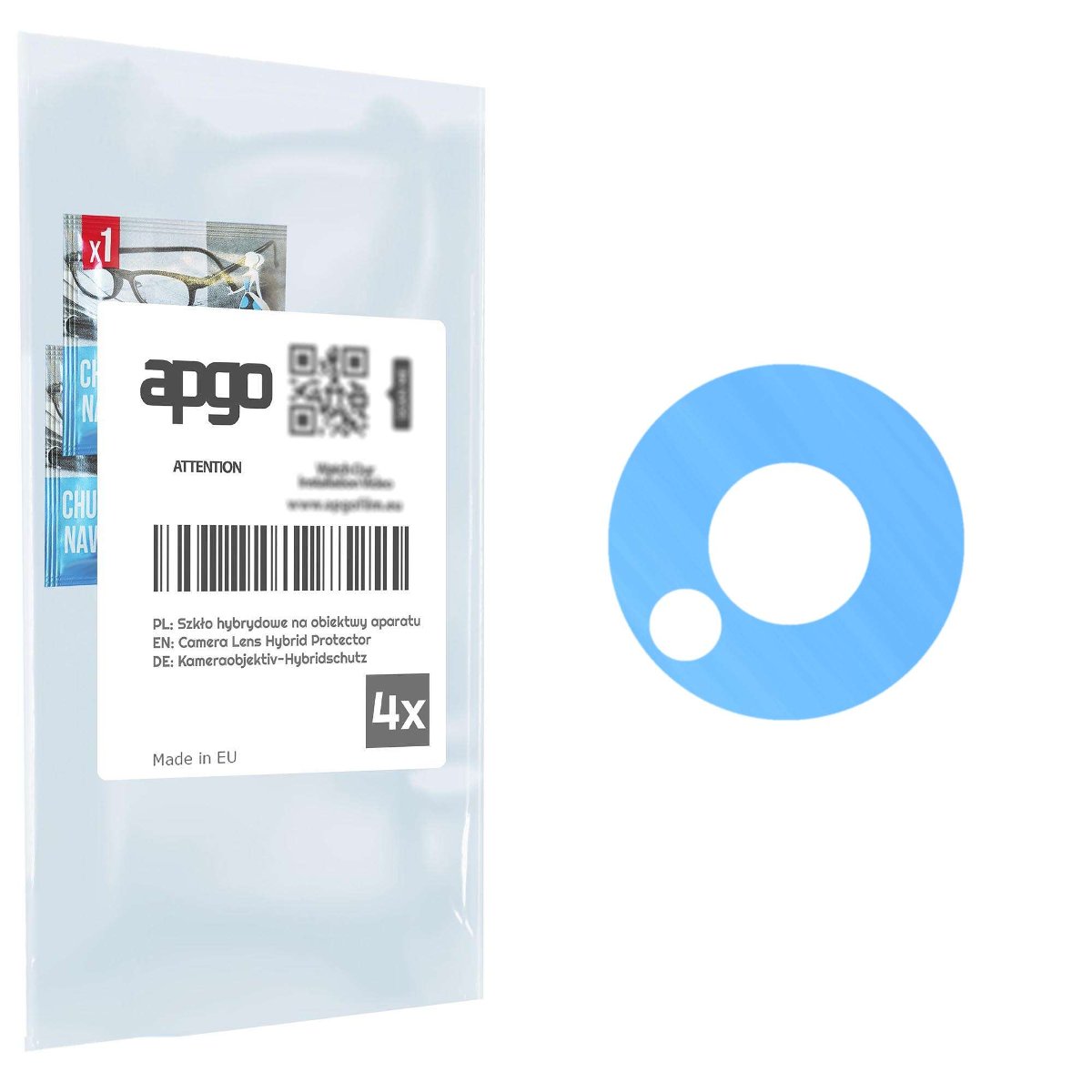 4x Szkło hybrydowe na aparat obiektyw kamerę 9H do ZTE Blade A73 5G - apgo hybrid Camera Lens Protector