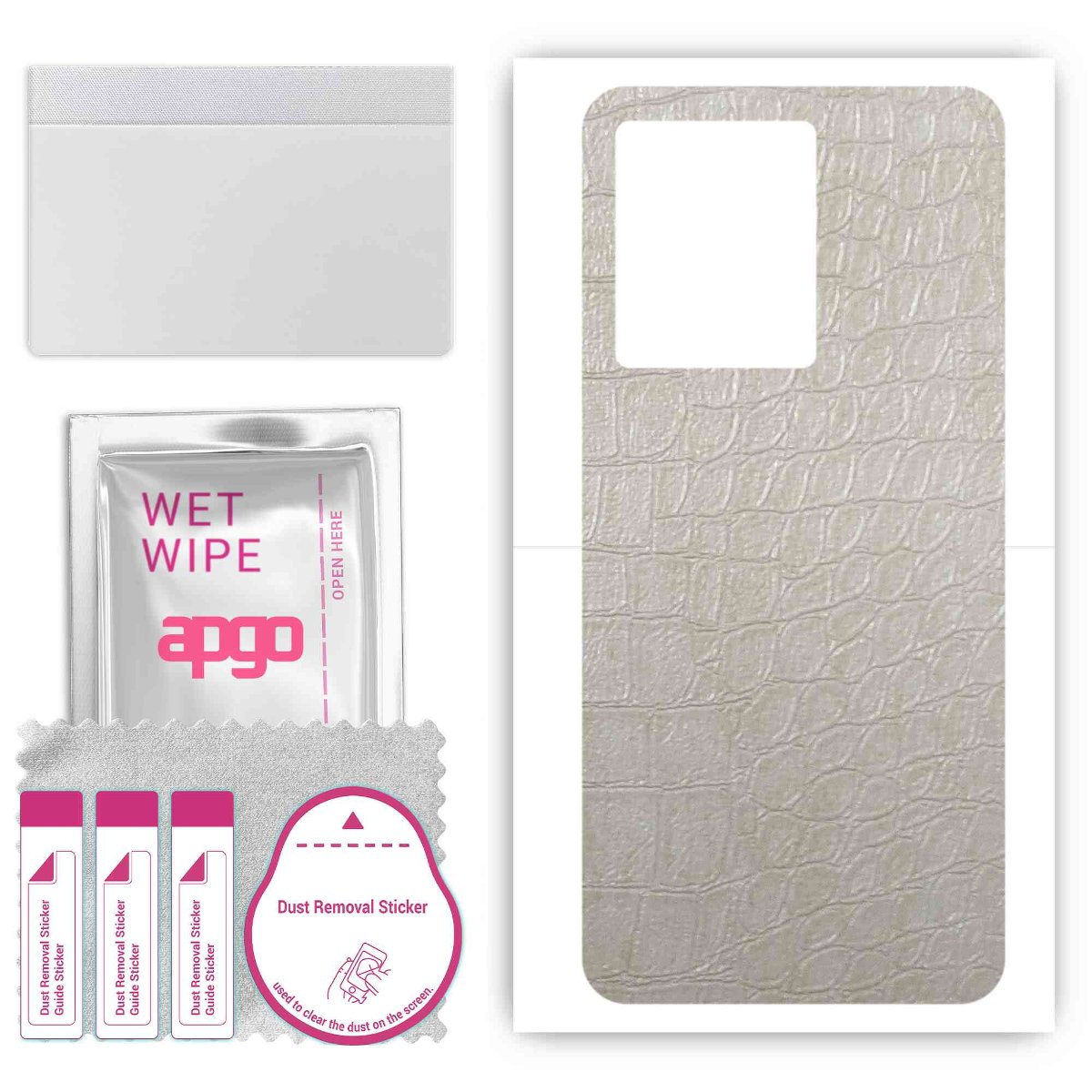 Folia naklejka skórka strukturalna na TYŁ do Vivo IQOO 10 -  Skóra Krokodyla Biała - apgo SKINS