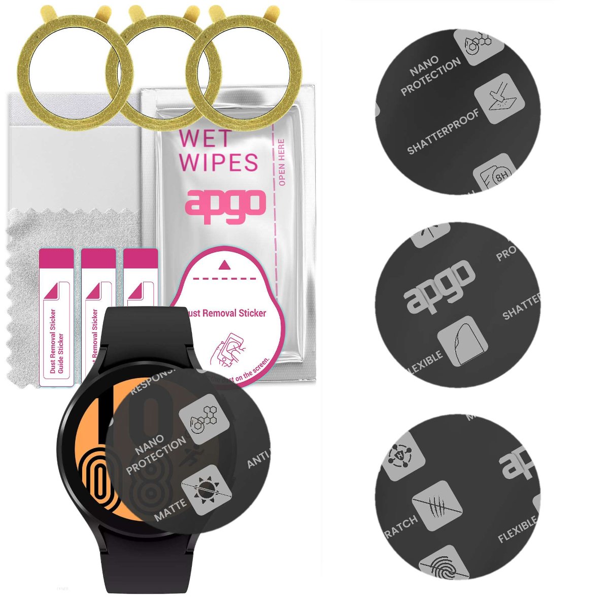 3x Szkło Hybrydowe MATOWE do Samsung Galaxy Watch4 44mm