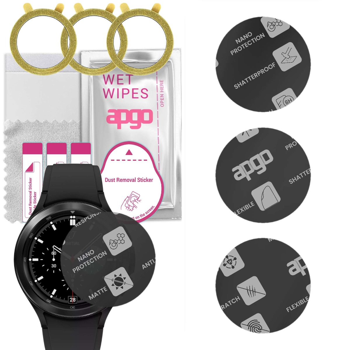 3x Szkło Hybrydowe MATOWE do Samsung Galaxy Watch4 Classic 46mm