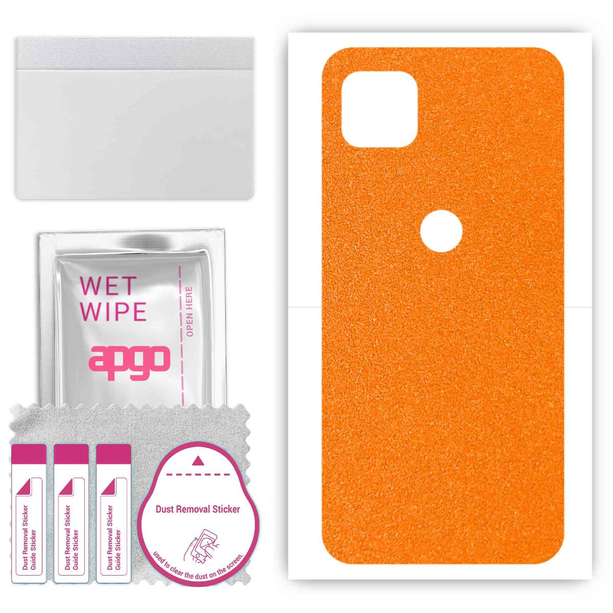 Folia naklejka skórka strukturalna na TYŁ do Motorola One 5G Ace -  Pomarańczowy Pastel Matowy Chropowaty Baranek - apgo SKINS