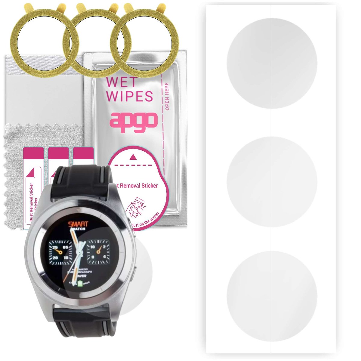 3x Folia hydrożelowa do Garett GT13 - apgo Smartwatch Hydrogel Protection Ochrona na ekran smartwatcha