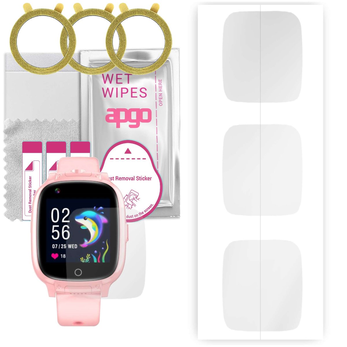3x Folia hydrożelowa do Garett Kids Twin 4G - apgo Smartwatch Hydrogel Protection Ochrona na ekran smartwatcha