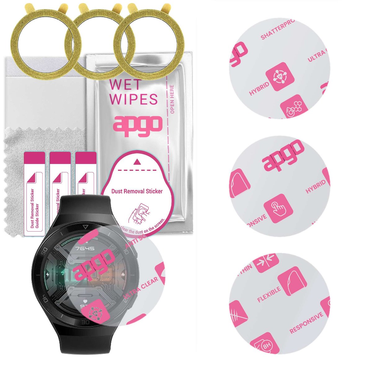 3x Szkło Hybrydowe do Huawei Watch GT 2e