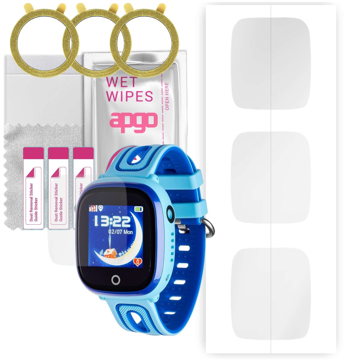 3x Folia hydrożelowa do Garett Kids Happy - apgo Smartwatch Hydrogel Protection Ochrona na ekran smartwatcha