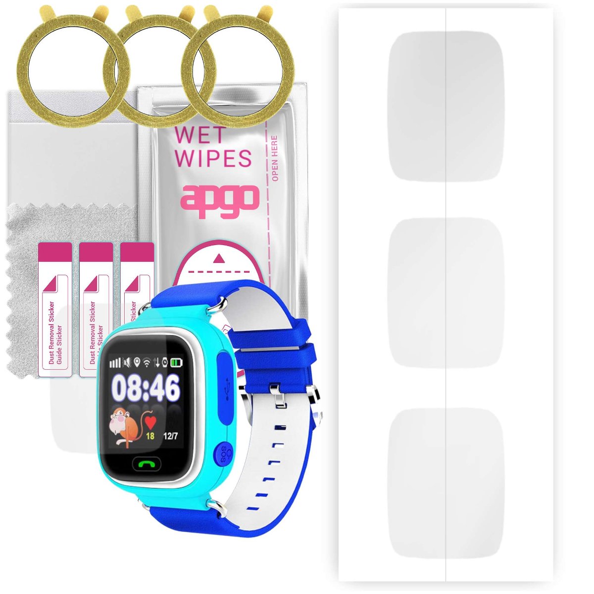 3x Folia hydrożelowa do Garett Kids 2 - apgo Smartwatch Hydrogel Protection Ochrona na ekran smartwatcha