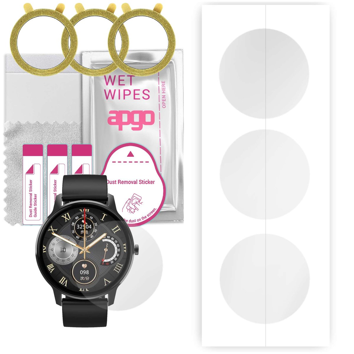 3x Folia hydrożelowa do DT NO.1 DT56 - apgo Smartwatch Hydrogel Protection Ochrona na ekran smartwatcha