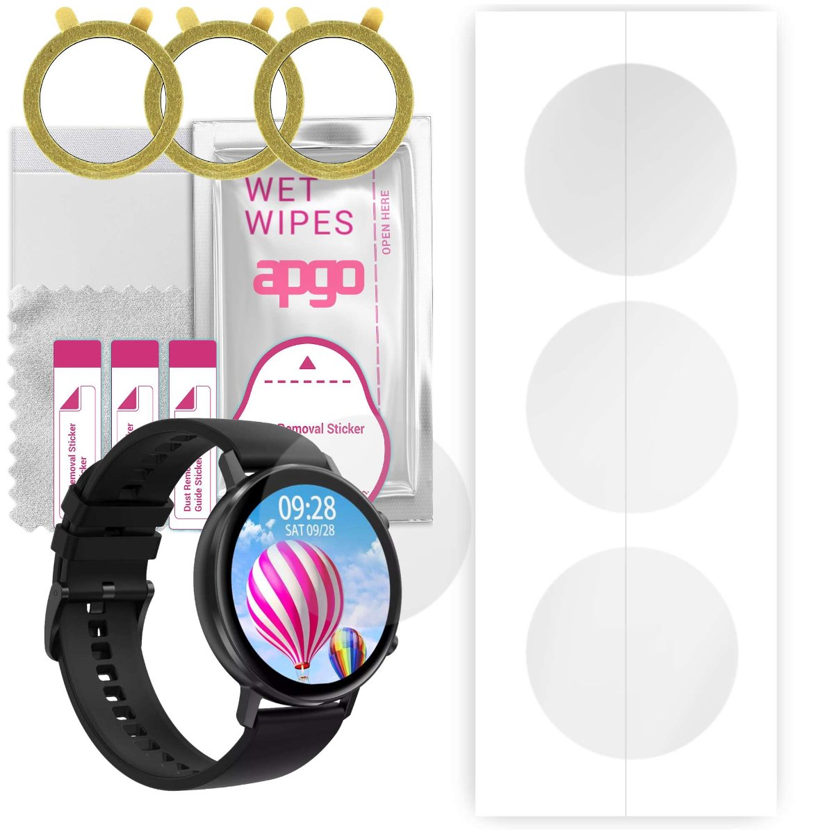 3x Folia hydrożelowa do DT NO.1 DT96 - apgo Smartwatch Hydrogel Protection Ochrona na ekran smartwatcha