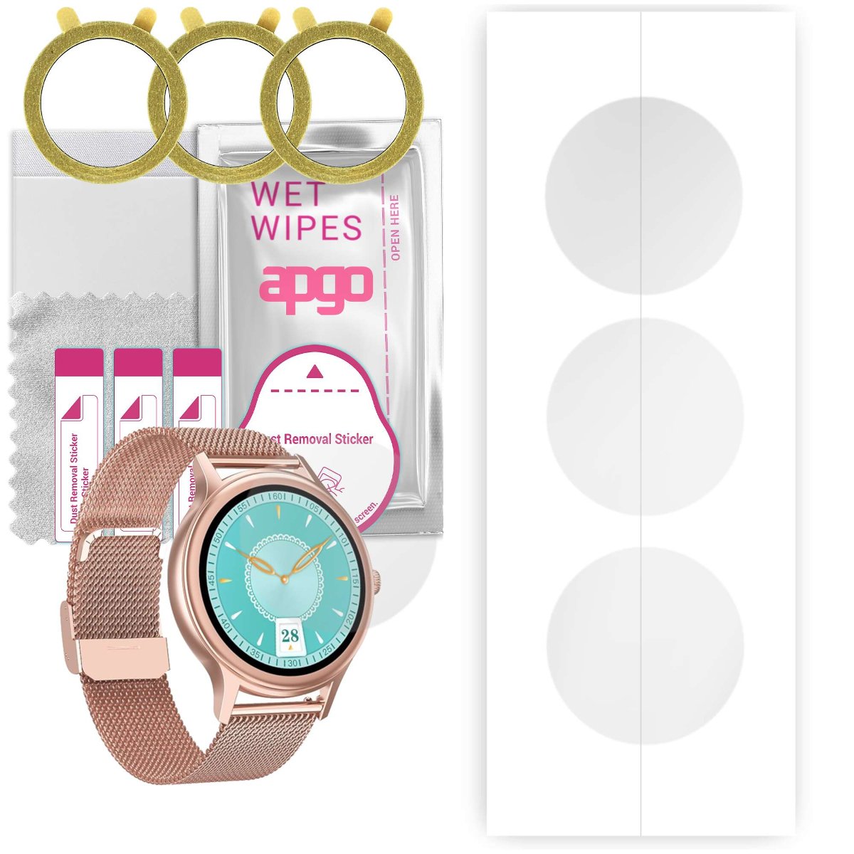 3x Folia hydrożelowa do DT NO.1 DT66 - apgo Smartwatch Hydrogel Protection Ochrona na ekran smartwatcha