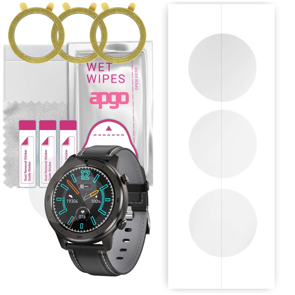 3x Folia hydrożelowa do DT NO.1 DT78 - apgo Smartwatch Hydrogel Protection Ochrona na ekran smartwatcha
