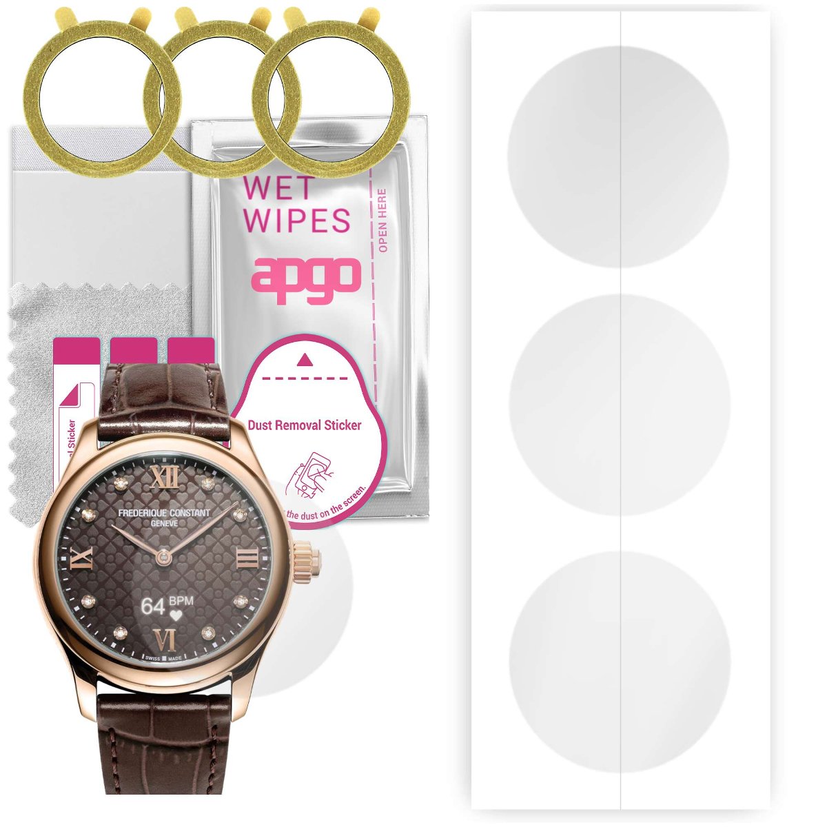 3x Folia hydrożelowa do Frederique Constant Classics Gents Horological Smartwatch - apgo Smartwatch Hydrogel Protection Ochrona na ekran...