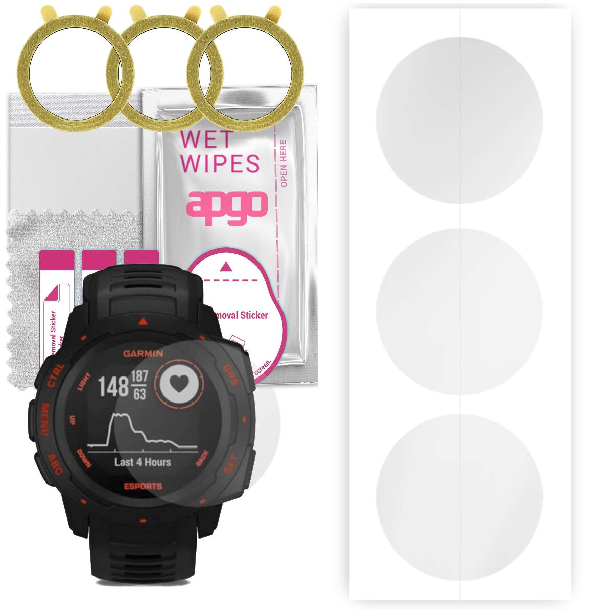 3x Folia hydrożelowa do Garmin instinct esport edition - apgo Smartwatch Hydrogel Protection Ochrona na ekran smartwatcha