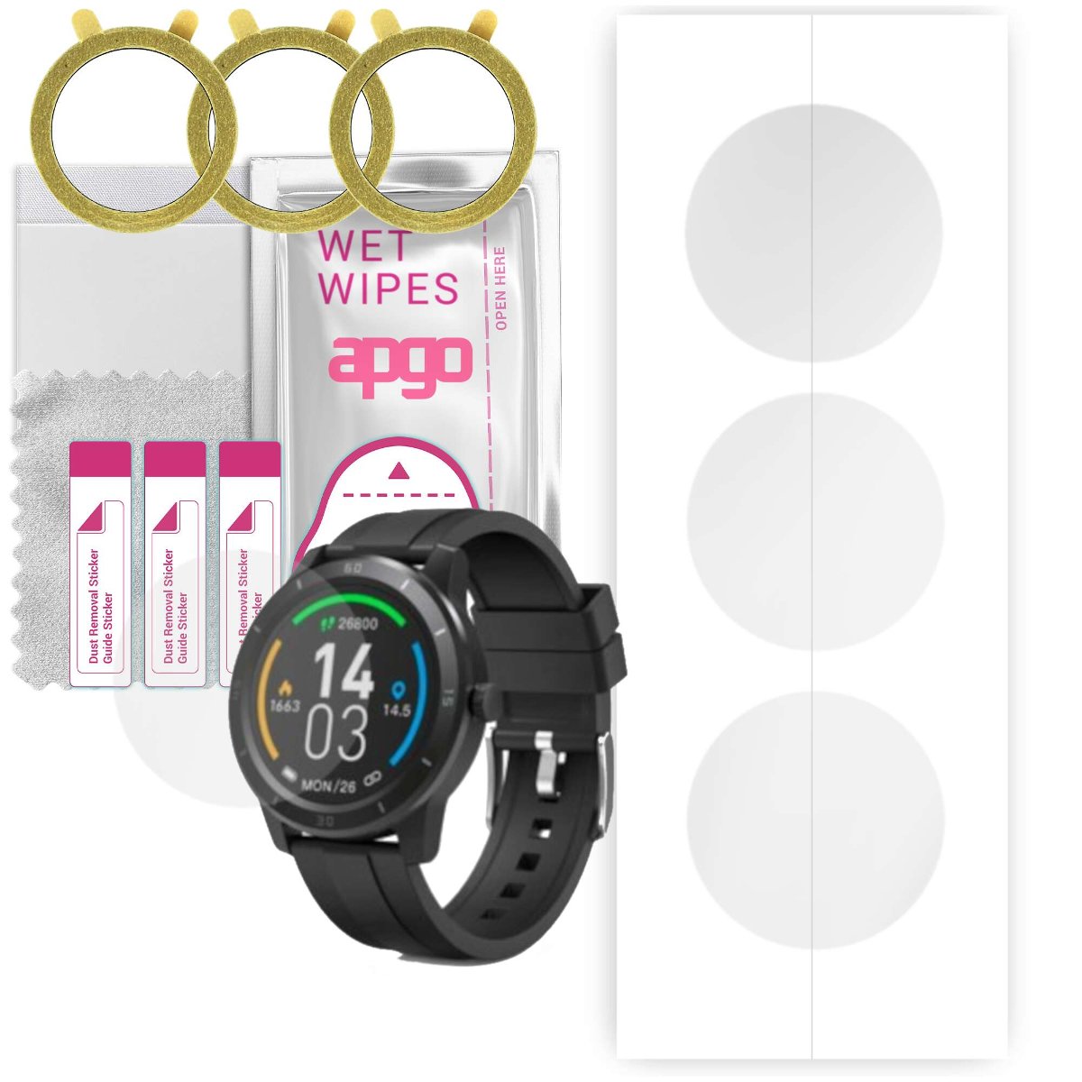 3x Folia hydrożelowa do Hama Fit Watch 6900 - apgo Smartwatch Hydrogel Protection Ochrona na ekran smartwatcha