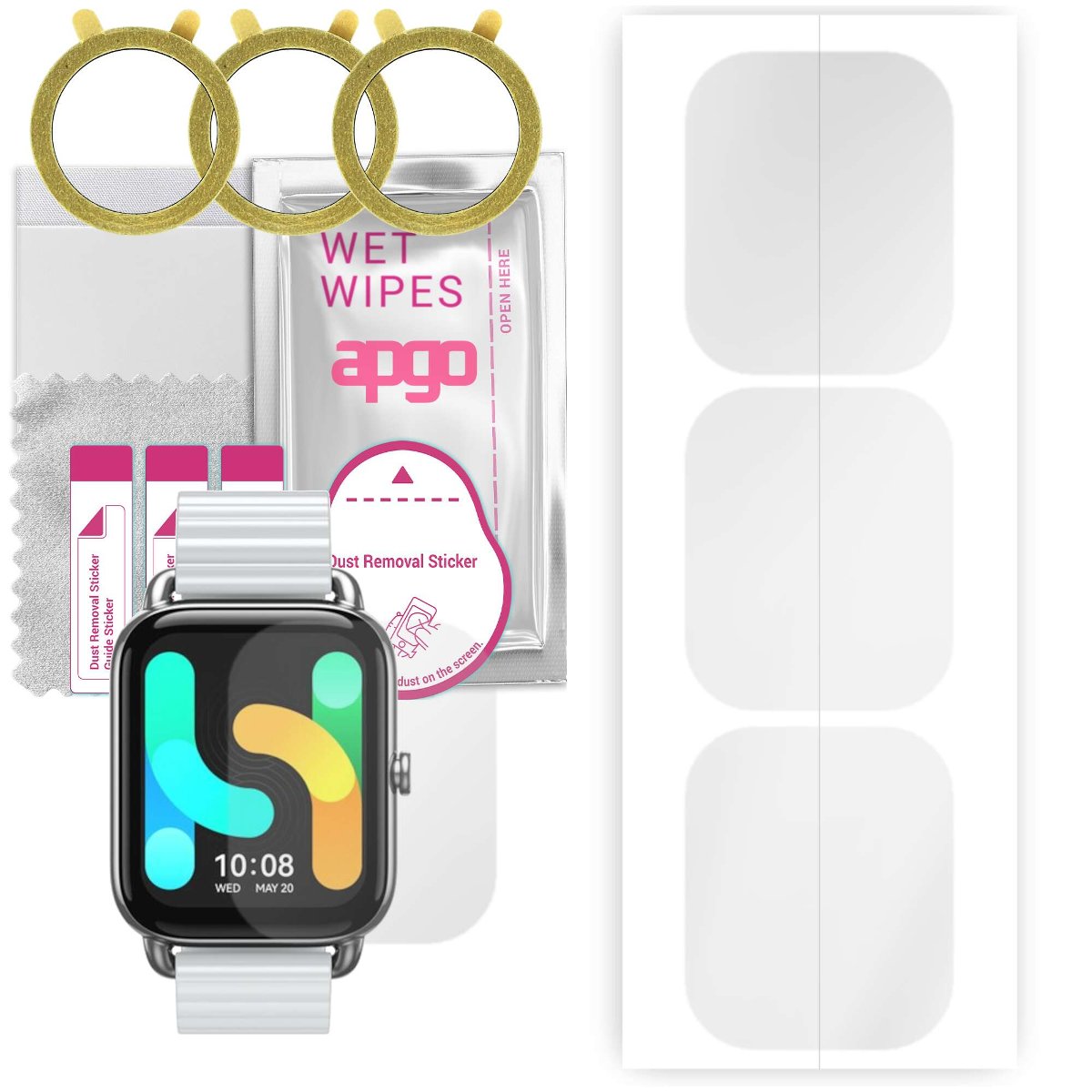 3x Folia hydrożelowa do Haylou RS4 Plus - apgo Smartwatch Hydrogel Protection Ochrona na ekran smartwatcha